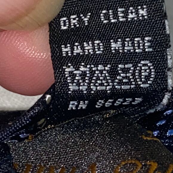 Vtg Roberto Villini Necktie Black Blue Silk Handmade 60.5x4 Traditional Preppy - Picture 6 of 9